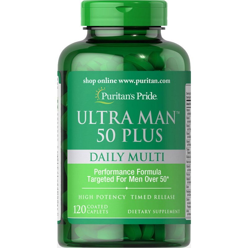 Витамины и минералы Puritan's Pride Ultra Vita Man 50 Plus, 120 каплет,  мл, Puritan's Pride. Витамины и минералы. Поддержание здоровья Укрепление иммунитета 