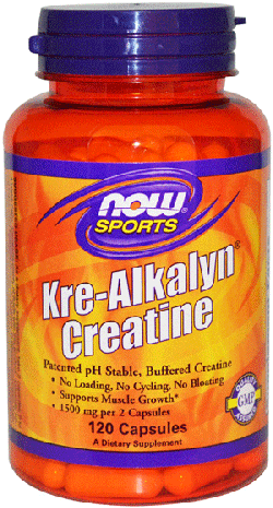 Kre-Alkalyn Creatine, 120 шт, Now. Креатин моногидрат. Набор массы Энергия и выносливость Увеличение силы 