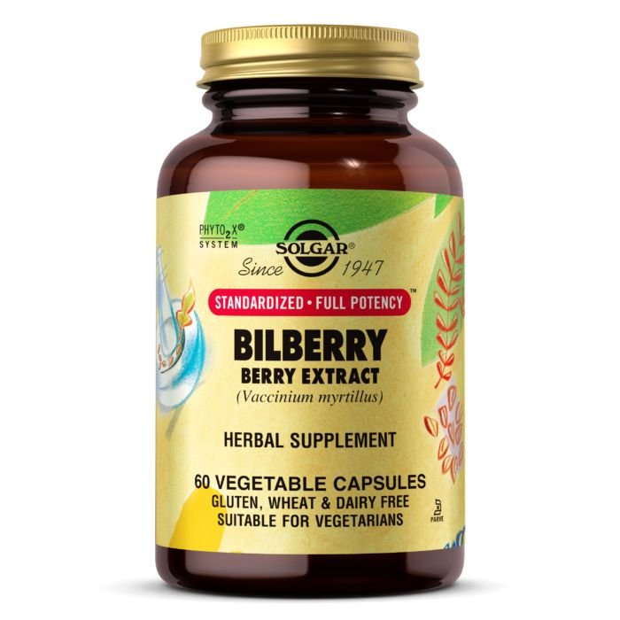 Натуральная добавка Solgar SFP Bilberry Berry Extract, 60 вегакапсул,  мл, Solgar. Hатуральные продукты. Поддержание здоровья 