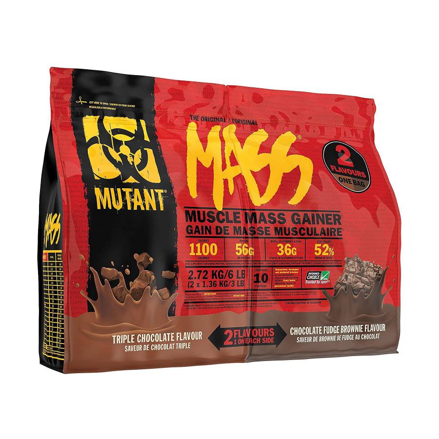Гейнер Mutant Mass, 2.72 кг Тройной шоколад и Шоколадное брауни,  ml, Mutant. Gainer. Mass Gain Energy & Endurance recovery 