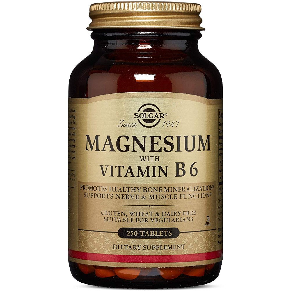 Витамины и минералы Solgar Magnesium with Vitamin B6, 250 таблеток,  ml, Solgar. Vitamins and minerals. General Health Immunity enhancement 