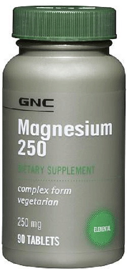 Magnesium 250 mg, 90 шт, GNC. Магний Mg. Поддержание здоровья Снижение холестерина Предотвращение утомляемости 