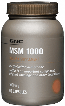 MSM 1000, 90 шт, GNC. Глюкозамин. Поддержание здоровья Укрепление суставов и связок 