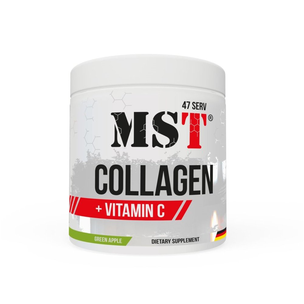 Для суставов и связок MST Collagen + Vitamin C, 305 грамм Зеленое яблоко,  ml, MST Nutrition. Para articulaciones y ligamentos. General Health Ligament and Joint strengthening 