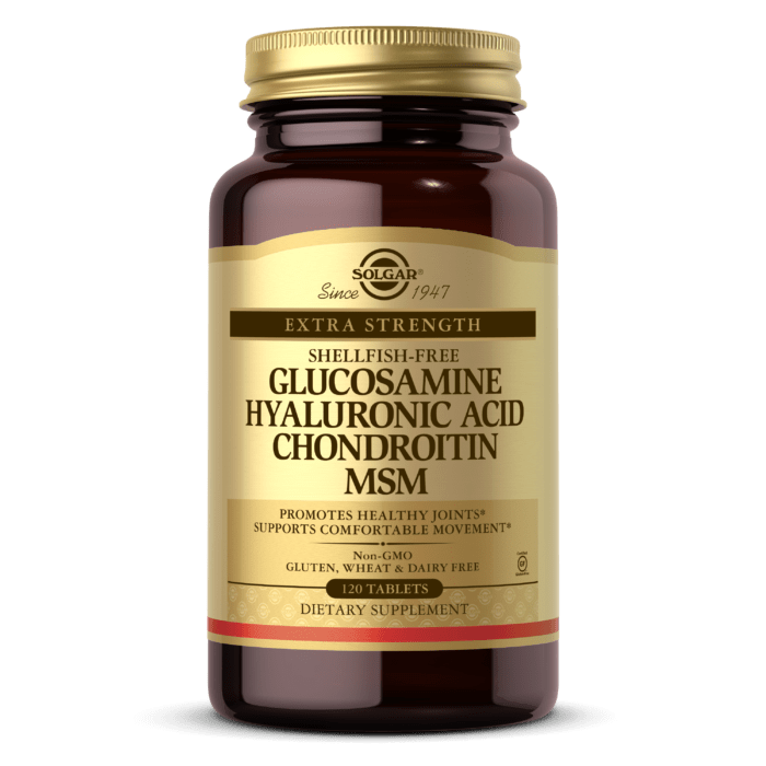 Глюкозамин хондроитин МСМ Solgar Glucosamine Hyaluronic Acid Chondroitin MSM (120 tabs) солгар,  мл, Solgar. Хондропротекторы. Поддержание здоровья Укрепление суставов и связок 