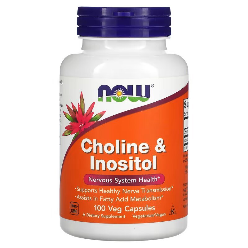 Витамины и минералы NOW Choline &amp; Inositol, 100 вегакапсул,  ml, Now. Vitamins and minerals. General Health Immunity enhancement 