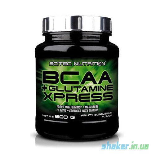 БЦАА Scitec Nutrition BCAA + Glutamine Xpress (600 г) скайтек экспресс с глютамином bubble gum,  мл, Scitec Nutrition. BCAA. Снижение веса Восстановление Антикатаболические свойства Сухая мышечная масса 