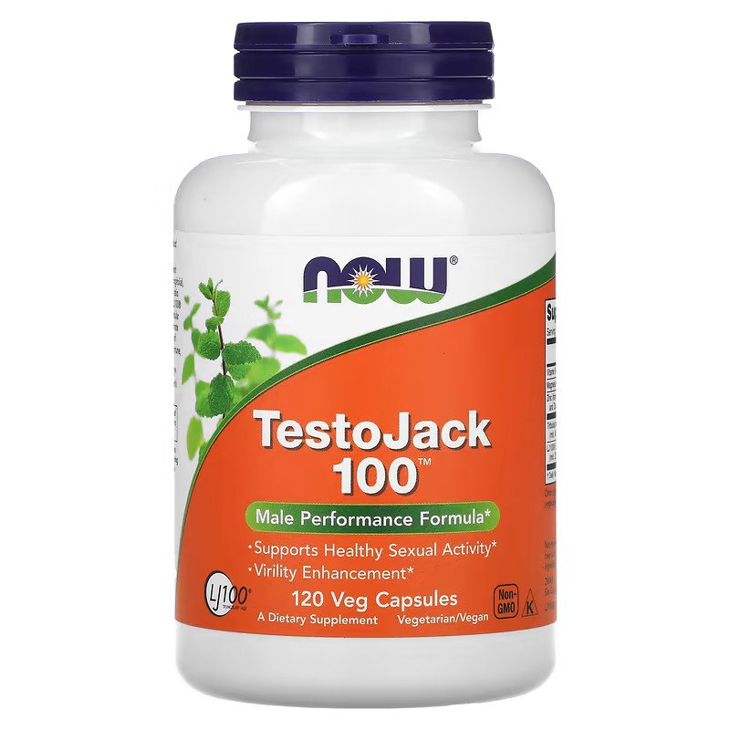 Стимулятор тестостерона NOW Testo Jack 100, 120 вегакапсул,  ml, Now. Testosterone Booster. General Health Libido enhancing Anabolic properties Testosterone enhancement 