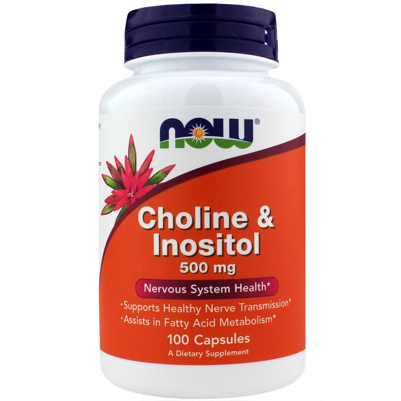 Харчова добавка NOW Foods Choline & Inositol 500 mg 100 VCaps,  ml, Now. Suplementos especiales. 