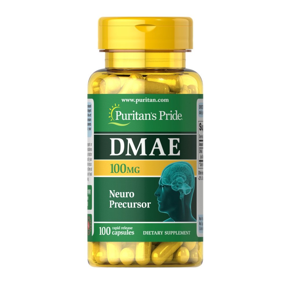 Puritan's Pride Натуральная добавка Puritan's Pride DMAE 100 mg, 100 капсул, , 