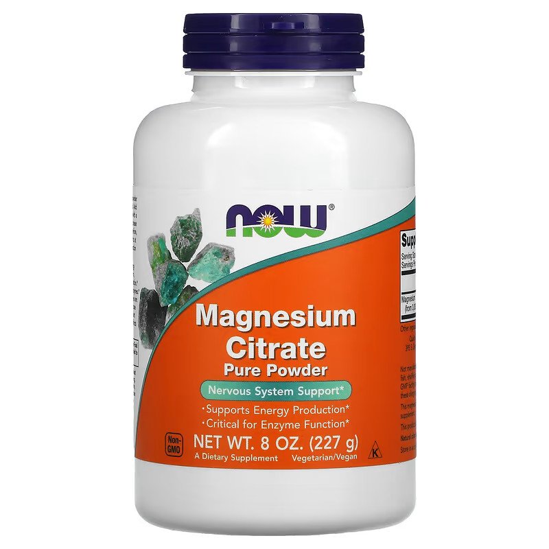 Витамины и минералы NOW Magnesium Citrate Powder, 227 грамм,  ml, Now. Vitamins and minerals. General Health Immunity enhancement 