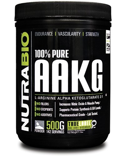 AAKG, 500 g, NutraBio. Arginine. recovery Immunity enhancement Muscle pumping Antioxidant properties Lowering cholesterol Nitric oxide donor 