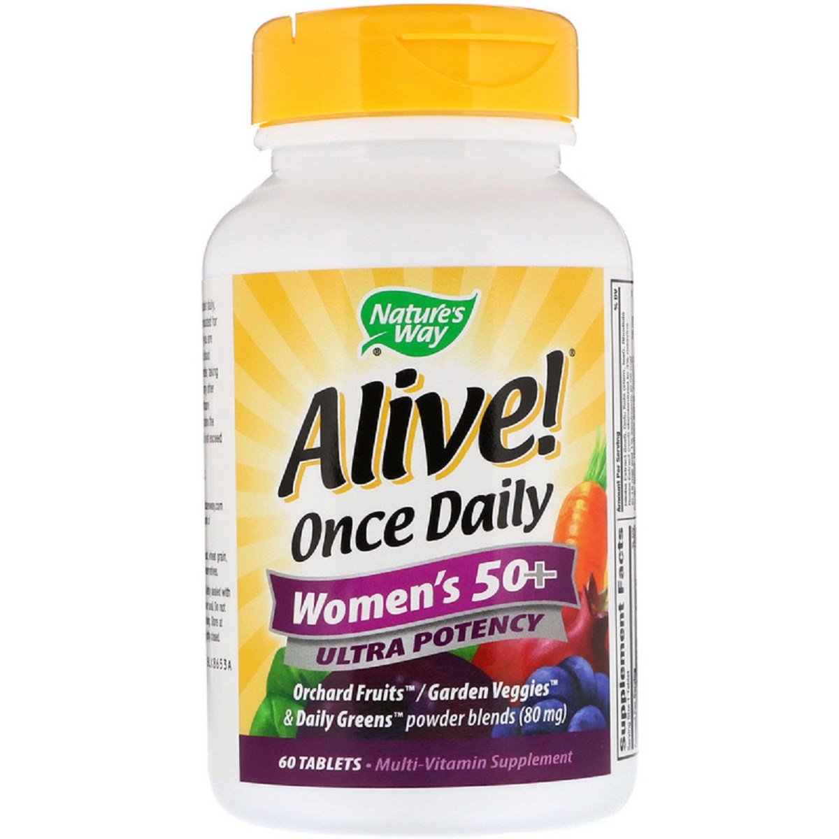 Мультивитамины Для Женщин, Alive! Once Daily, Women's 50+ Multi-Vitamin, Nature's Way 60 Таблеток,  мл, Nature's Way. Витамины и минералы. Поддержание здоровья Укрепление иммунитета 