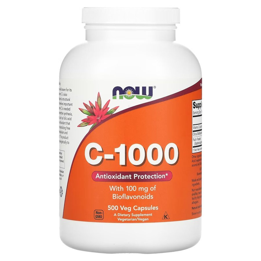 Витамины и минералы NOW Vitamin C-1000 with Bioflavonoids, 500 вегакапсул,  мл, Now. Витамины и минералы. Поддержание здоровья Укрепление иммунитета 