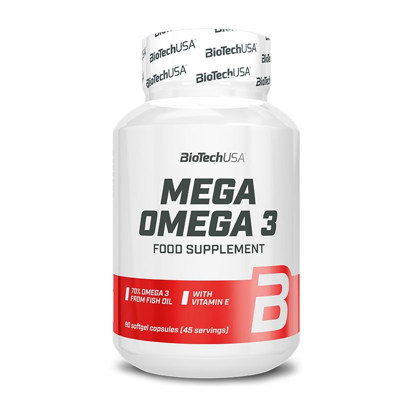 Жирные кислоты BioTech Mega Omega 3, 90 капсул,  мл, BioTech. Омега 3 (Рыбий жир). Поддержание здоровья Укрепление суставов и связок Здоровье кожи Профилактика ССЗ Противовоспалительные свойства 