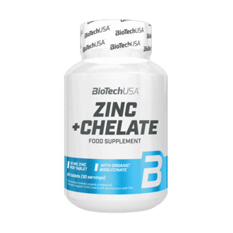 Біологічно активна добавка Zinc + Chelate BioTech 60 tabs,  мл, BioTech. Витамины и минералы. Поддержание здоровья Укрепление иммунитета 