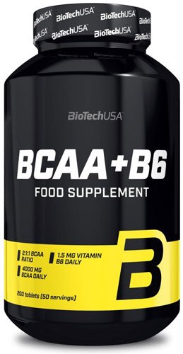 BioTech BCAA+B6 200 таб Без вкуса,  мл, BioTech. BCAA. Снижение веса Восстановление Антикатаболические свойства Сухая мышечная масса 
