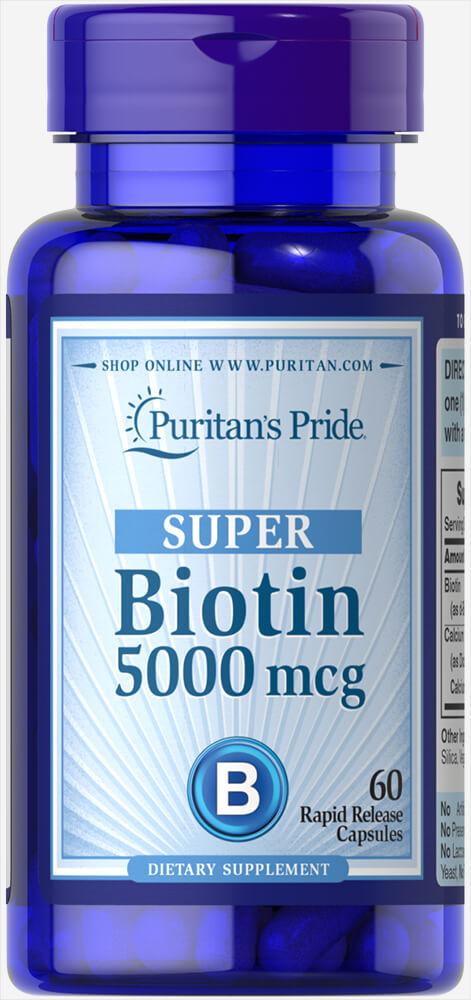 Puritan's Pride Biotin 5000 mcg60 Capsules, , 60 