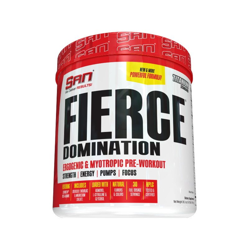 Предтренировочный комплекс SAN Fierce Domination, 250 грамм Фруктовый пунш,  ml, San. Pre Workout. Energy & Endurance 