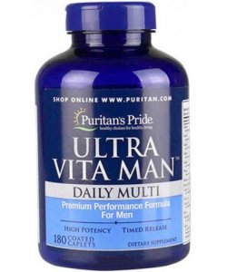 Ultra Vita Man, 180 pcs, Puritan's Pride. Vitamin Mineral Complex. General Health Immunity enhancement 