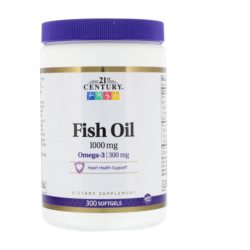 21st Century Омега 3 21st Century Omega 3 Fish Oil 1000 mg (300 капсул) Рыбий жир 21 век центури, , 300 