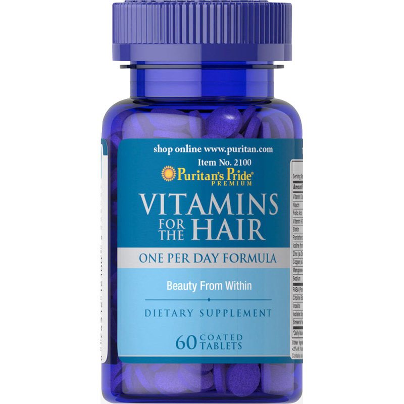 Витамины и минералы Puritan's Pride Vitamins for the Hair, 60 капсул,  ml, Puritan's Pride. Vitamins and minerals. General Health Immunity enhancement 