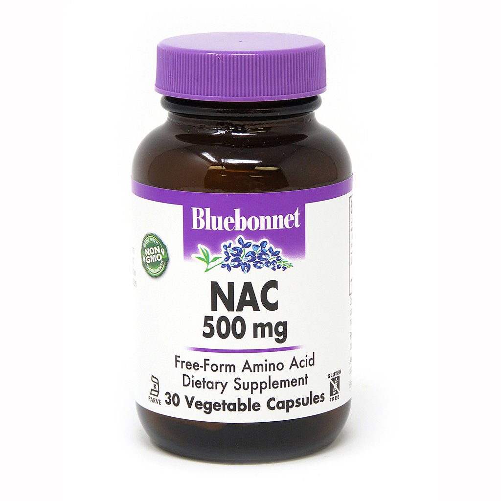 Bluebonnet Nutrition Аминокислота Bluebonnet  NAC 500 mg, 30 вегакапсул, , 