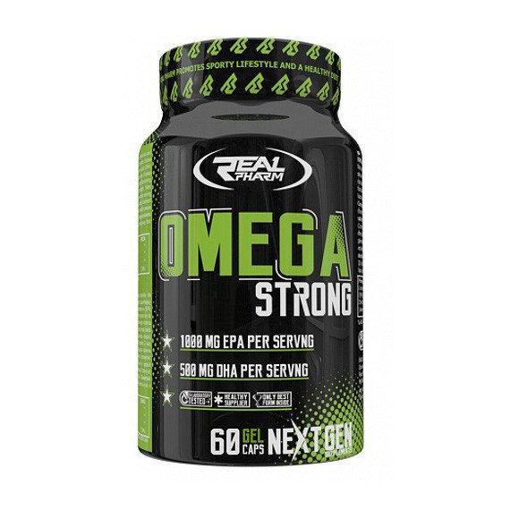 Омега 3 Real Pharm Omega Strong 60 капсул,  ml, Real Pharm. Omega 3 (Fish Oil). General Health Ligament and Joint strengthening Skin health CVD Prevention Anti-inflammatory properties 