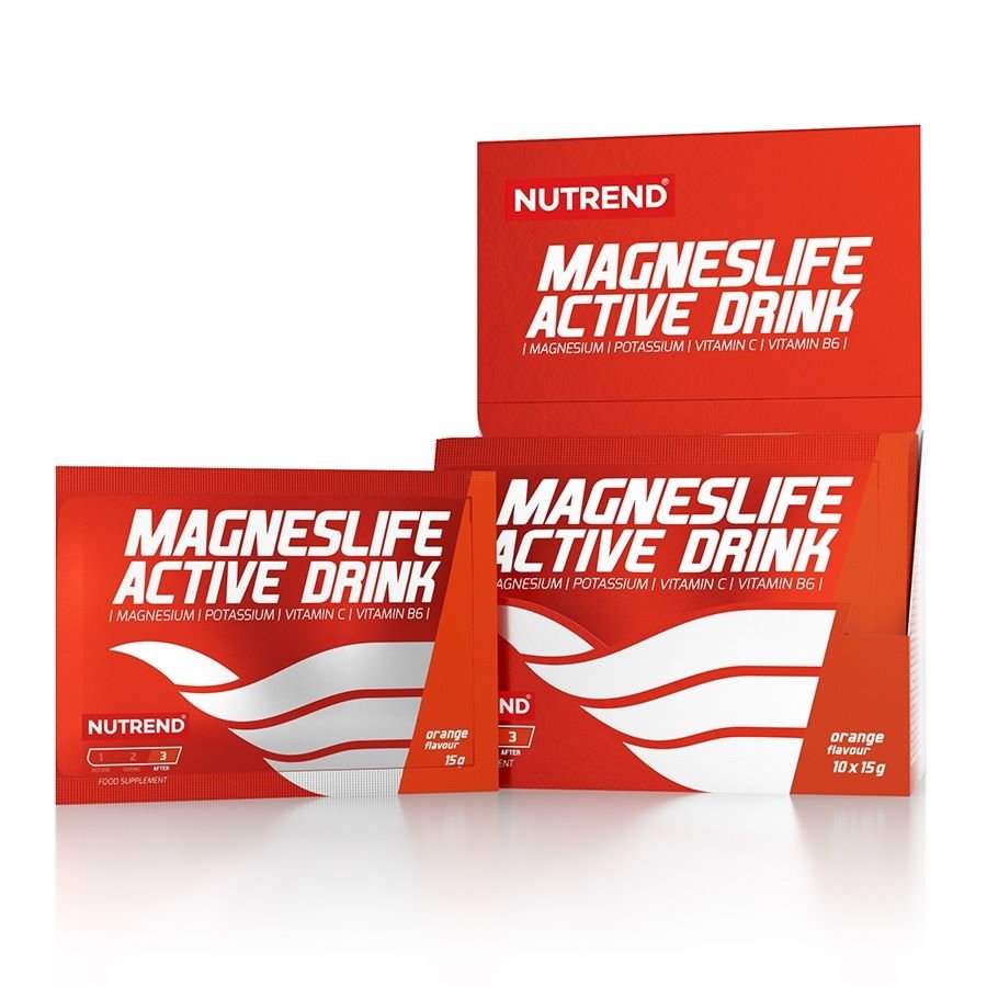 Витамины и минералы Nutrend MagnesLife Active Drink, 10*15 грамм Апельсин,  мл, Nutrend. Витамины и минералы. Поддержание здоровья Укрепление иммунитета 