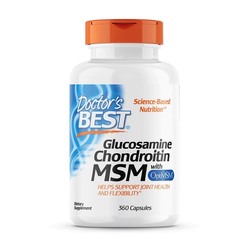 Глюкозамин хондроитин МСМ Doctor's BEST Glucosamine Chondroitin with Opti MSM 360 капсул,  мл, Doctor's BEST. Хондропротекторы. Поддержание здоровья Укрепление суставов и связок 