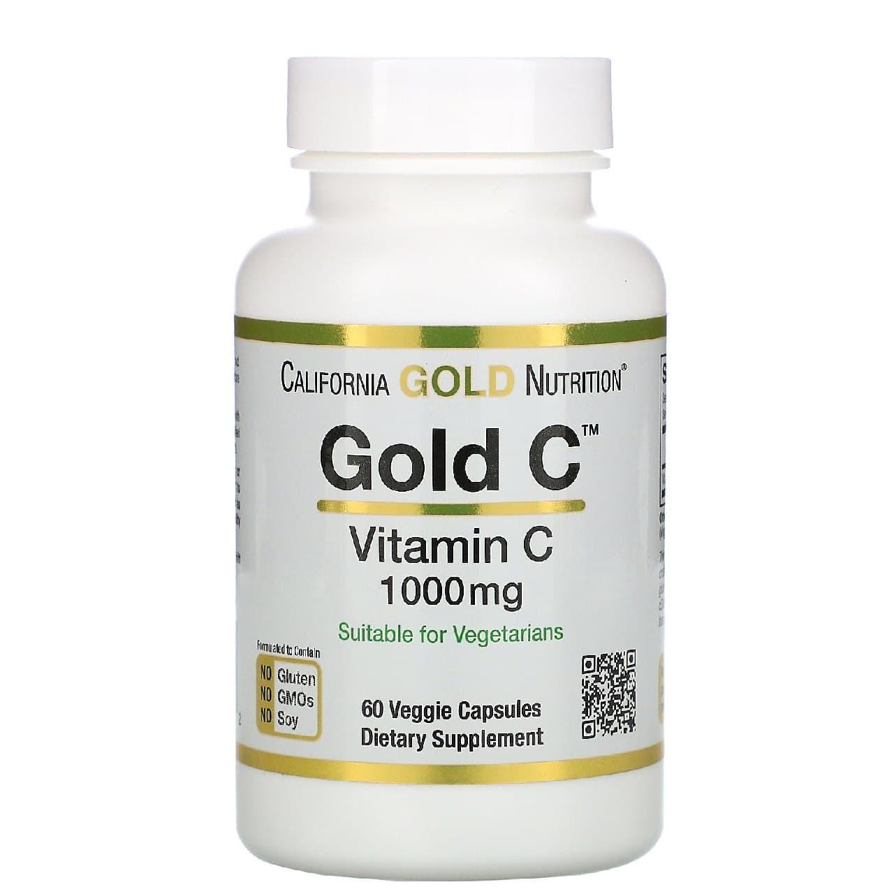 California Gold Nutrition Витамин C California Gold Nutrition Gold C 1000 мг (60 капс) калифорния голд, , 60 