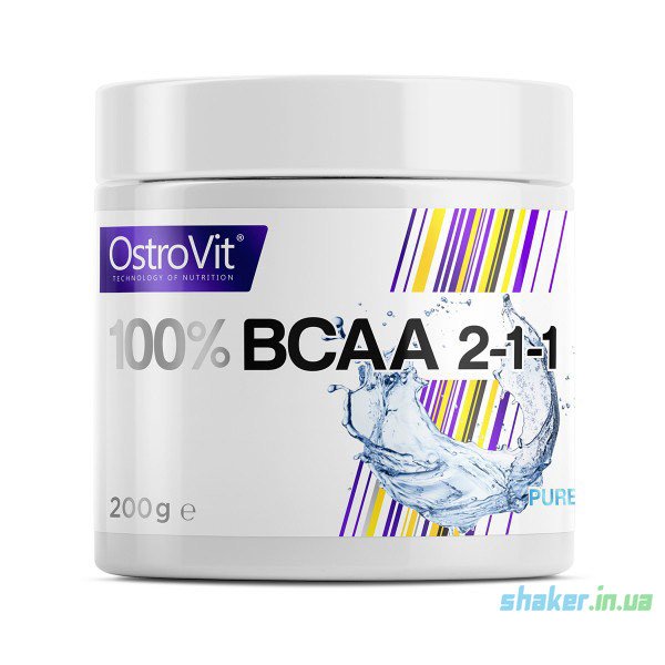 БЦАА OstroVit 100% BCAA 2-1-1 (200 г) островит pure,  мл, OstroVit. BCAA. Снижение веса Восстановление Антикатаболические свойства Сухая мышечная масса 