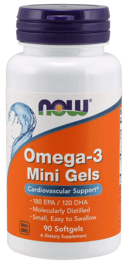 Omega-3 Mini Gels, 90 шт, Now. Омега 3 (Рыбий жир). Поддержание здоровья Укрепление суставов и связок Здоровье кожи Профилактика ССЗ Противовоспалительные свойства 
