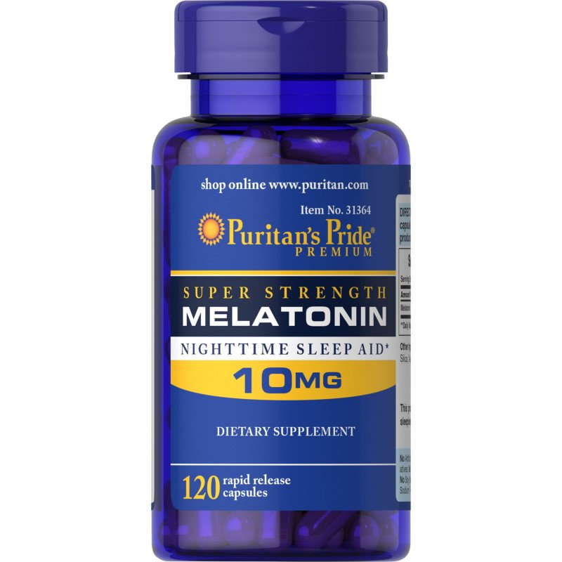 Восстановитель Puritan's Pride Melatonin 10 mg, 120 капсул,  мл, Puritan's Pride. Послетренировочный комплекс. Восстановление 