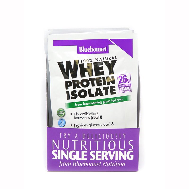Протеин Bluebonnet 100% Natural Whey Protein Isolate 8 Packets, 264 грамм Ванильй,  ml, Bluebonnet Nutrition. Whey Isolate. Lean muscle mass Weight Loss recovery Anti-catabolic properties 