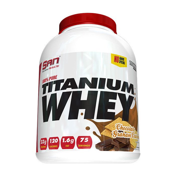 Сывороточный протеин изолят SAN 100% Pure Titanium Whey 2270 грамм vanilla butterscotch,  мл, San. Сывороточный изолят. Сухая мышечная масса Снижение веса Восстановление Антикатаболические свойства 
