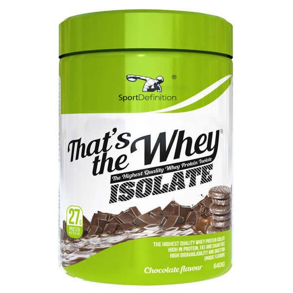 That's the Whey Isolate, 640 g, Sport Definition. Suero aislado. Lean muscle mass Weight Loss recuperación Anti-catabolic properties 
