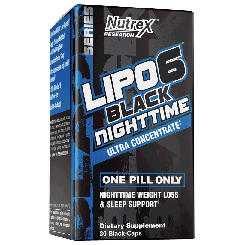 Жиросжигатель Nutrex Research Lipo-6 Black NightTime Ultra Concentrate, 30 капсул,  мл, Nutrex Research. Жиросжигатель. Снижение веса Сжигание жира 