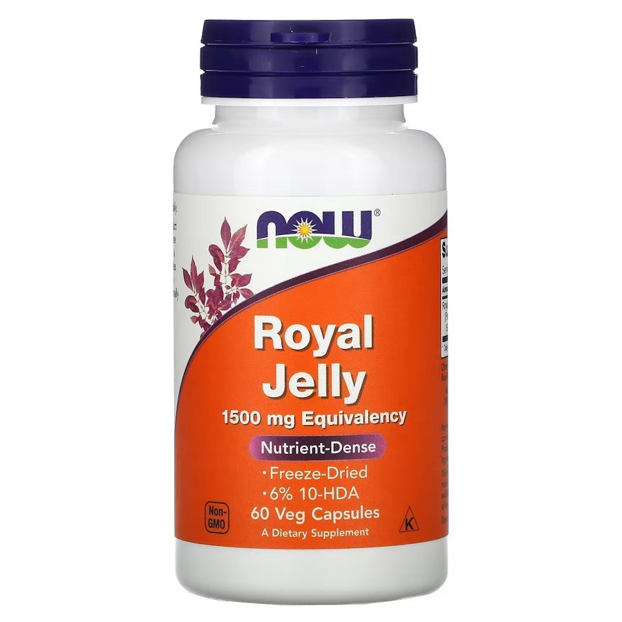 Натуральная добавка NOW Royal Jelly 1500 mg, 60 вегакапсул,  мл, Now. Hатуральные продукты. Поддержание здоровья 