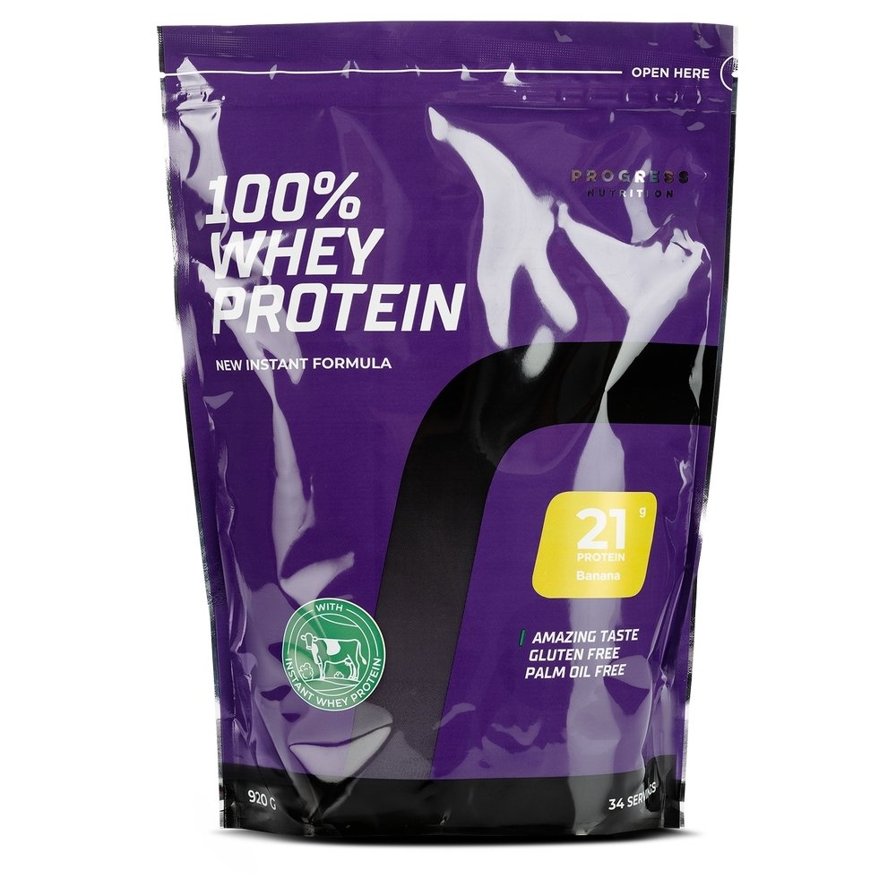 Протеин Progress Nutrition 100% Whey Protein, 920 грамм Банан,  ml, Progress Nutrition. Protein. Mass Gain recovery Anti-catabolic properties 