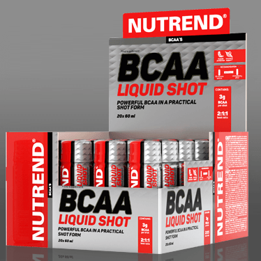 BCAA Liquid Shot, 20 piezas, Nutrend. BCAA. Weight Loss recuperación Anti-catabolic properties Lean muscle mass 