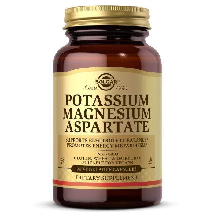 Витамины и минералы Solgar Potassium Magnesium Aspartate, 90 вегакапсул,  мл, Solgar. Витамины и минералы. Поддержание здоровья Укрепление иммунитета 