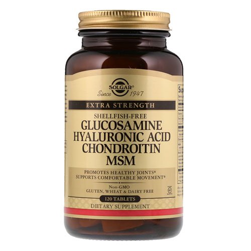 Solgar Solgar Glucosamine Hyaluronic Acid Chondroitin MSM (shellfish-free) 120 таб Без вкуса, , 120 таб