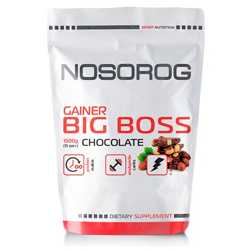 Гейнер для набора массы Nosorog Gainer Big Boss (1,5 кг) носорог шоколад (NOS1143-05),  мл, Nosorog. Гейнер. Набор массы Энергия и выносливость Восстановление 