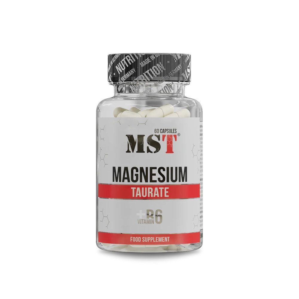MST Nutrition Витамины и минералы MST Magnesium Taurate + Vitamin B6, 60 капсул, , 
