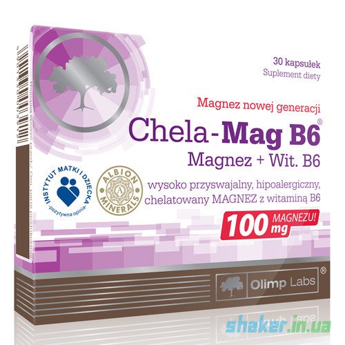 Магний Б6 Olimp Chela-Mag B6 (30 капс) олимп,  ml, Olimp Labs. Magnesio Mg. General Health Lowering cholesterol Preventing fatigue 