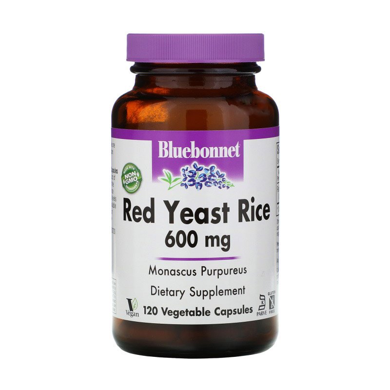 Витамины и минералы Bluebonnet Red Yeast Rice 600 mg, 120 вегакапсул,  мл, Bluebonnet Nutrition. Витамины и минералы. Поддержание здоровья Укрепление иммунитета 