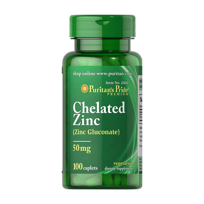 Puritan's Pride Цинк хелат Puritan's Pride Chelated Zinc 50 mg (100 таб) пуританс прайд, , 100 