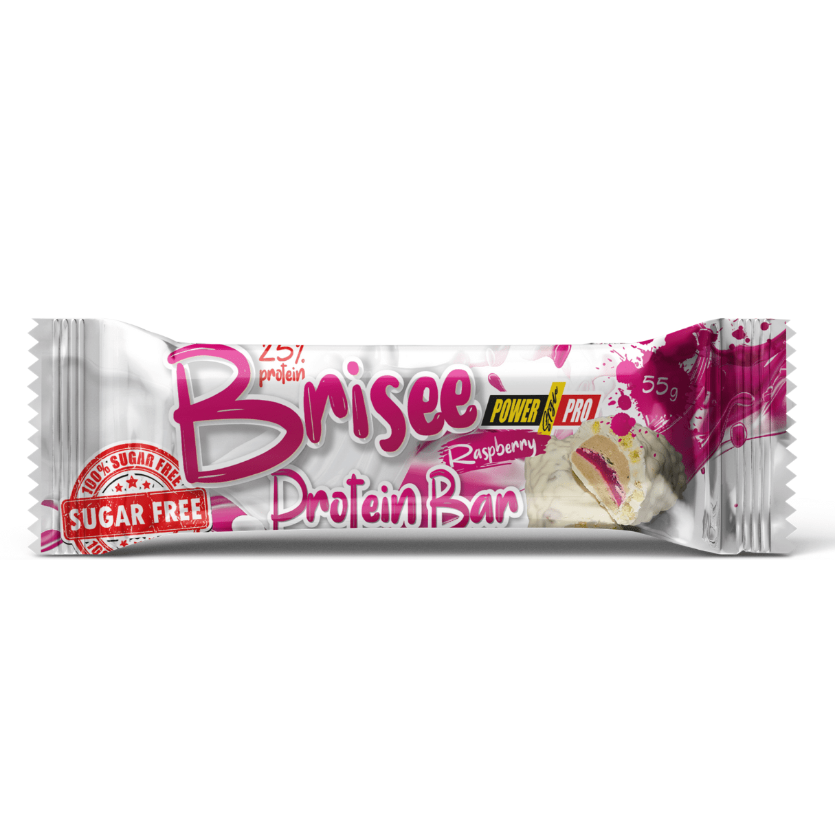 Power Pro Протеиновый батончик Power Pro Brisee Protein Bar 25% без сахара 55 г. Малина, , 55 г