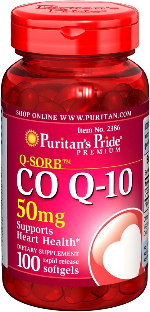 Co Q-10 50 mg, 50 шт, Puritan's Pride. Коэнзим-Q10. Поддержание здоровья Антиоксидантные свойства Профилактика ССЗ Толерантность к физ. нагрузкам 